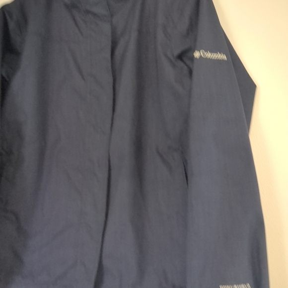 Columbia Omni Shield Jacket Women's Large Dark Blue Outdoor Gorpcore Hooded - Picture 2 of 11